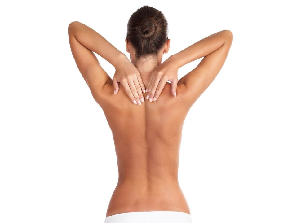 Fată cu osteocondroză a coloanei vertebrale cervicale